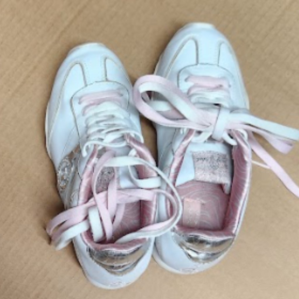 Baby Phat Walking Shoes (Size 6) Pink/White/Silver Gently Used